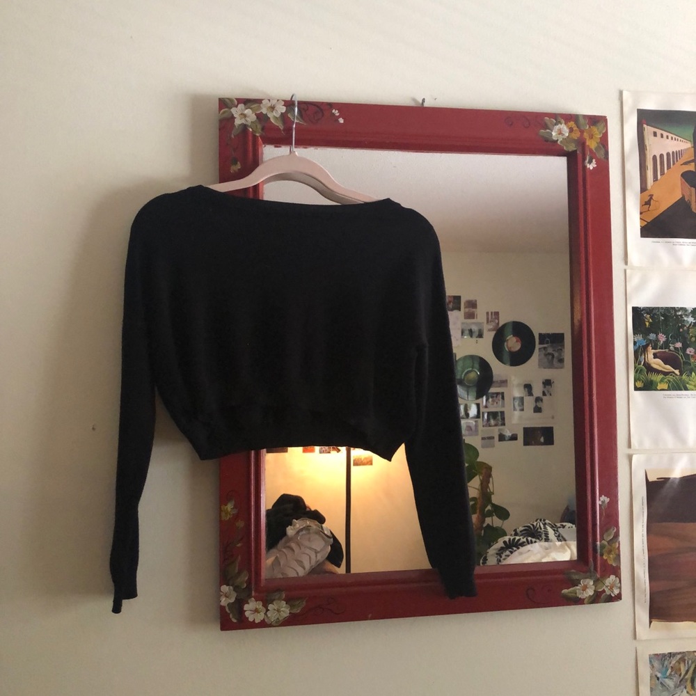 black cropped sweater